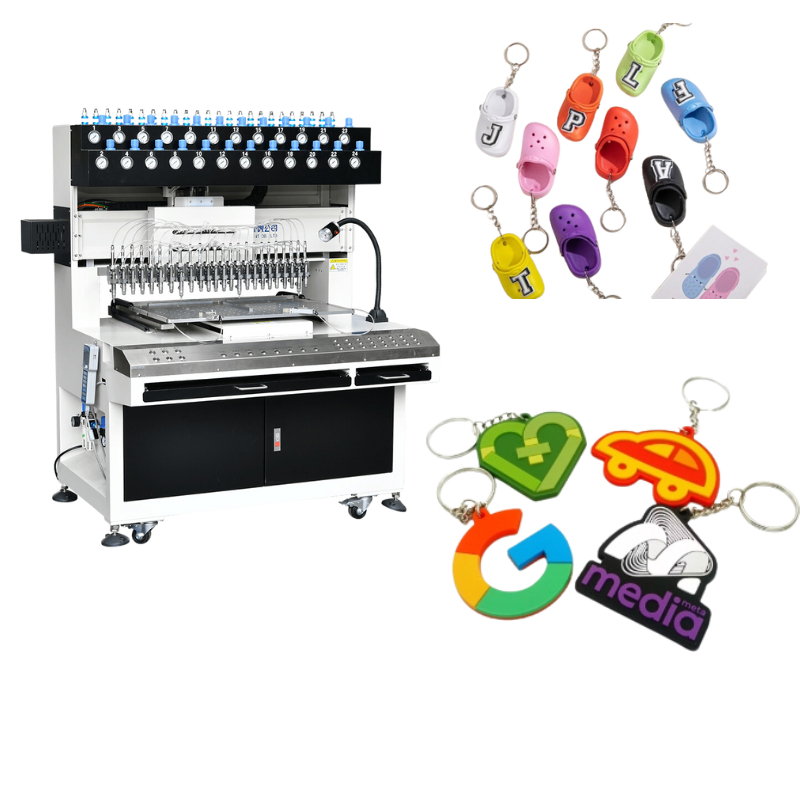 ميني Emoticon ناعمة PVC Keychain ملء آلة